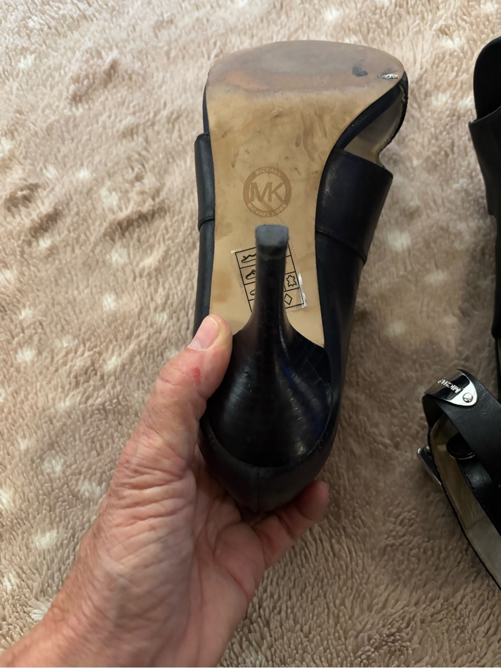 MICHAEL Michael Kors Black Open-Toe Ankle Booties with Buckle - Picture 11 of 12